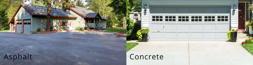 Differences between asphalt and concrete driveways