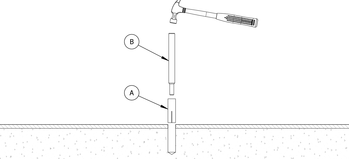 Setting tool used to set concrete insert