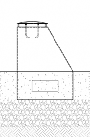 Diagram of Martello bollard with embedded mountings