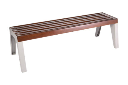 Commercial wooden and steel bench