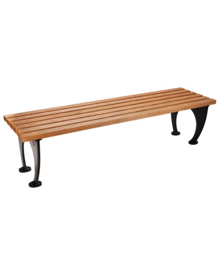 A studio shot of the R-5526-BL St. Louis backless bench with a white background