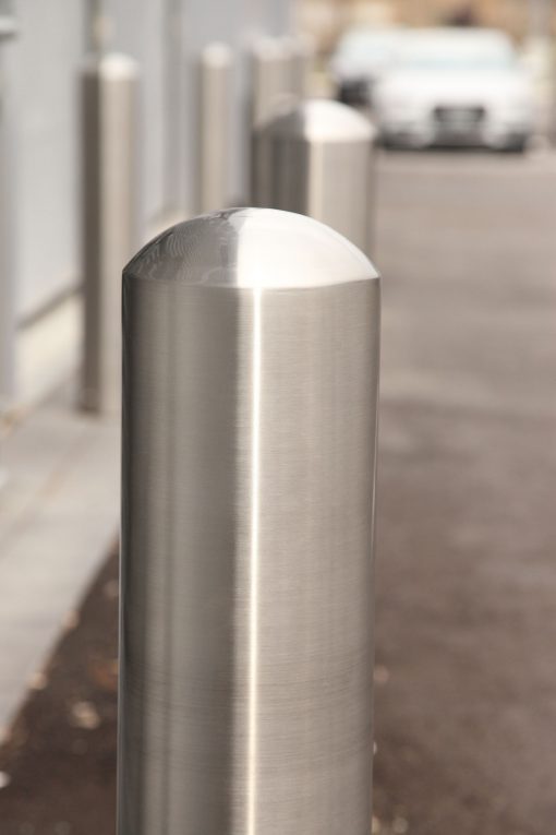 R-7305-EX stainless steel bollard cover dome top closeup