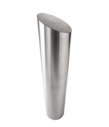 R-7306 stainless steel bollard cover with slant-top design
