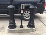 R-7691 decorative bollards protecting parking meter