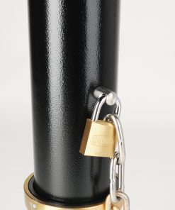 R-7904 bike bollard with removable mount with securing chain