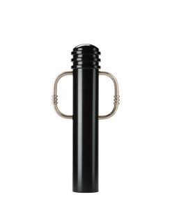 black steel bollard with stainless steel bike arms