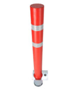 Red R-8302 flexible fixed bollard with white reflective strip