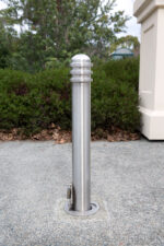 R-8901 stainless steel bollard with removable mounting on street
