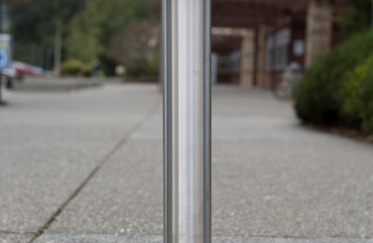 R-8901 stainless steel bollard on concrete