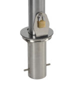 R-8903 stainless steel bollard removable mount with hinged lid
