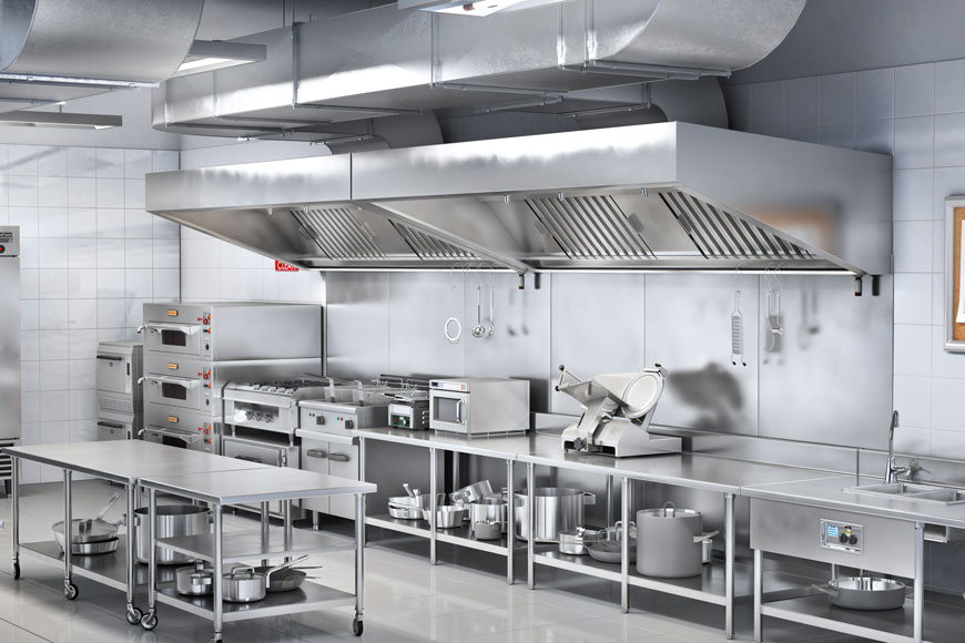Stainless steel industrial kitchen