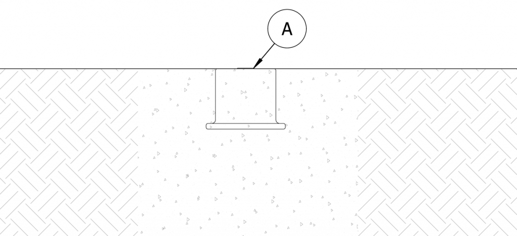 A diagram showing the concrete being poured into the site