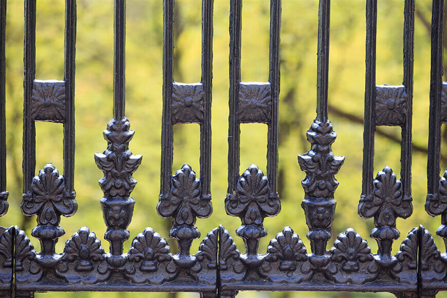 Architectural fencing made from cast iron