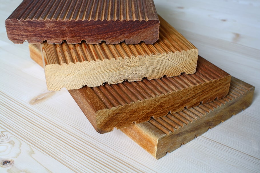 Worked balau wood panels