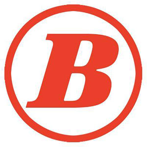Bicycle magazine logo of a big capital B in red circle