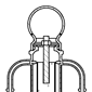 Diagram showing bike bollard cover fixed onto pipe bollard using adhesive anchoring system