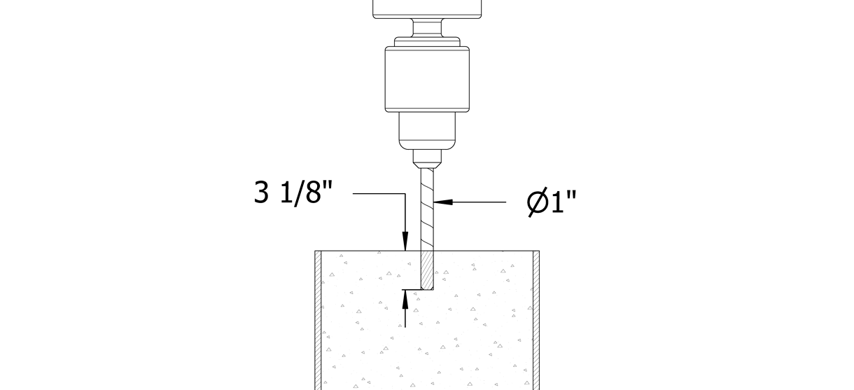 Diagram showing drilling