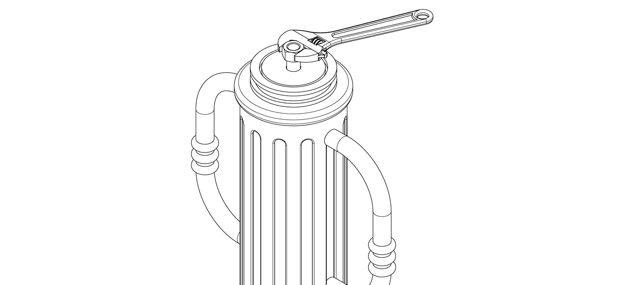 Diagram showing washer over threaded rod and tightened with nut