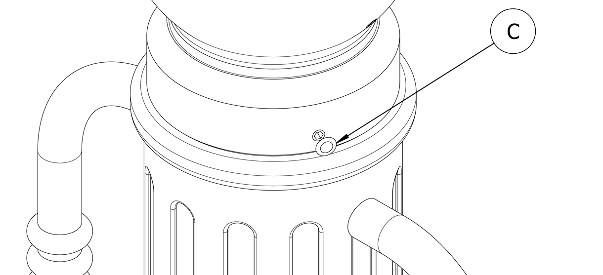 Diagram showing plastic plug over screw head