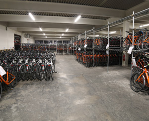 Bike room stores hundreds of bikes