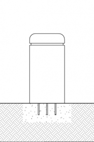 Diagram of a concrete bollard in existing concrete