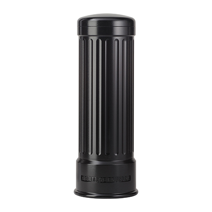 A columnar style bollard with vertical fluting and a slightly rounded top