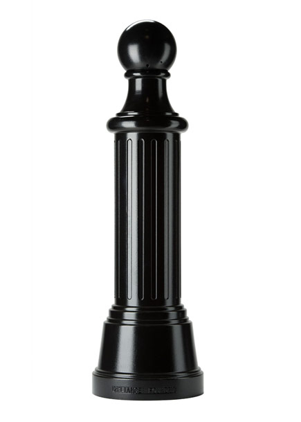 Cannonball cap bollard with doric fluting and classic base