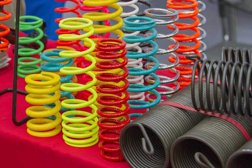 coil springs that have been finished with powder coating