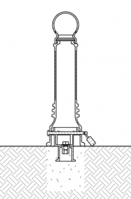 Diagram of a removable bollard installed with anchor casting