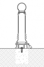 Diagram of a removable bollard installed with concrete insert