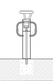 Diagram showing solar bike bollard installation using adhesive anchoring