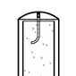 Diagram showing a stainless steel bollard cover fixed onto a pipe bollard with a J hanger