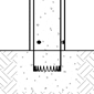 A graphic displays a cross section of security post and post cover and demonstrates how set screws can be used to install post covers.