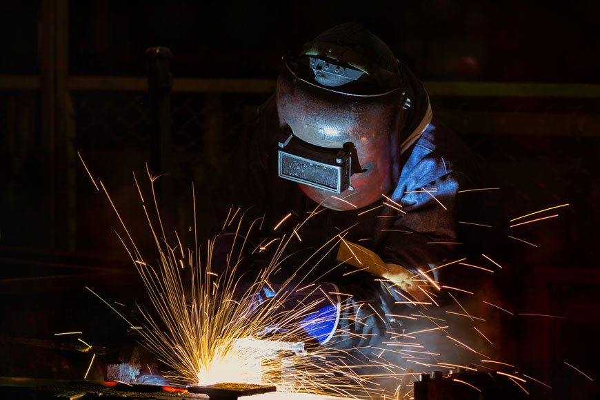 A welder uses different welding techniques
