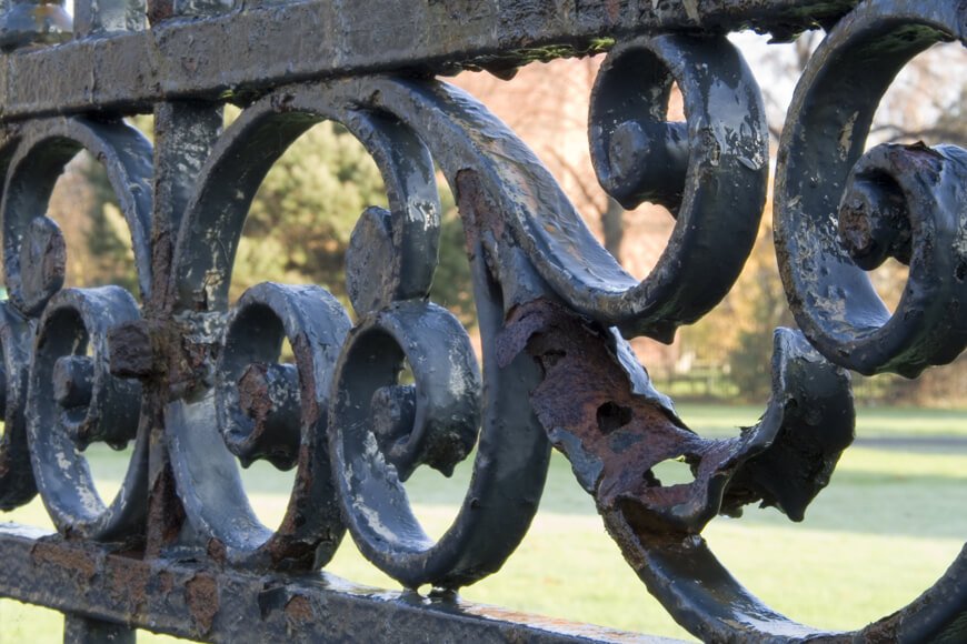 Antique iron fencing made from wrought iron